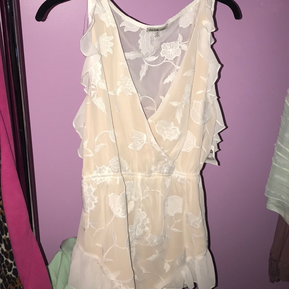 White Floral Romper